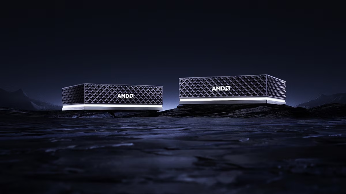 Plataforma AMD Ryzen AI Halo en un entorno oscuro de tecnologia avanzada