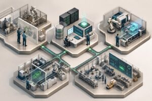 Hoja de ruta visual con etapas para aplicar inteligencia artificial industrial desde el problema hasta el escalado